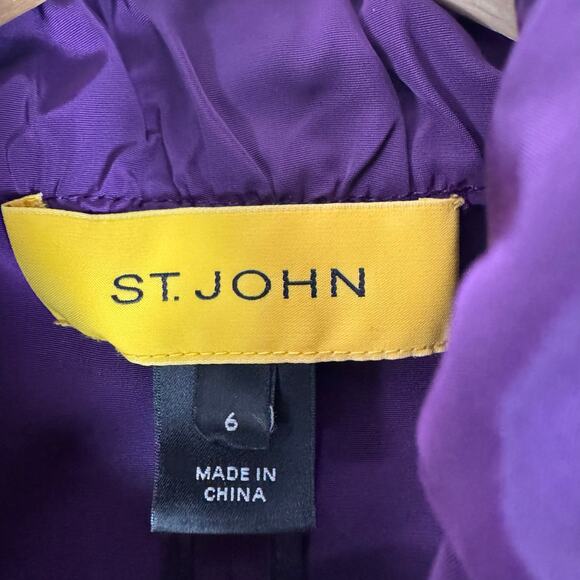 ST. JOHN Women Windbreaker Jacket Full Zip Purple Old Money Gorpcore Size 6 - Picture 7 of 10